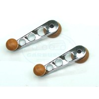 Korbki do szyb chrom/drewno 68- (para)