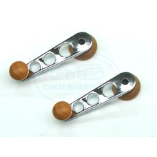 Korbki do szyb chrom/drewno 68- (para)