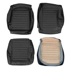 Front seat covers black walkthrough - Bus 08/77-07/79 Square weave - (horizontal seams)
