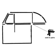 Gumki prowadnice pod szybą za drzwami cabrio 54-64