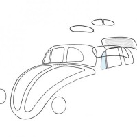 Szyba drzwi uchylana lewa Garbus 58-64