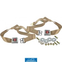 Pasy bezpieczeństwa biodrowe 2-punktowe Wolfsburg beżowe para
