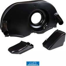 Czarna obudowa z ogrzewaniem i z blachą na chłodnicę TYP4