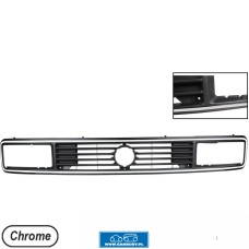 Osłona chłodnicy do reflektorów kwadratowych, czarna z chromowaną krawędzią samoprzylepną