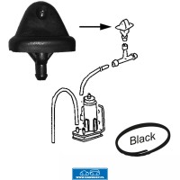 Dysza spryskiwacza, spryskiwacz przedniej szyby, 1 dysza, czarny plastik
