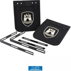 Zestaw chlapaczy ze wspornikami, czarny z białym logo Wolfsburga Bus T1 T2