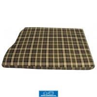 Pokrowiec na materac silnika o szerokości 1280 mm w kratkę brązowo-beżową
