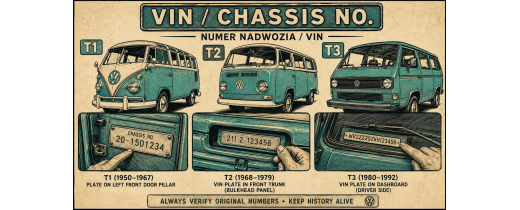 Numer VIN w Volkswagenach Transporter T1, T2 i T3 – gdzie go szukać i jak czytać