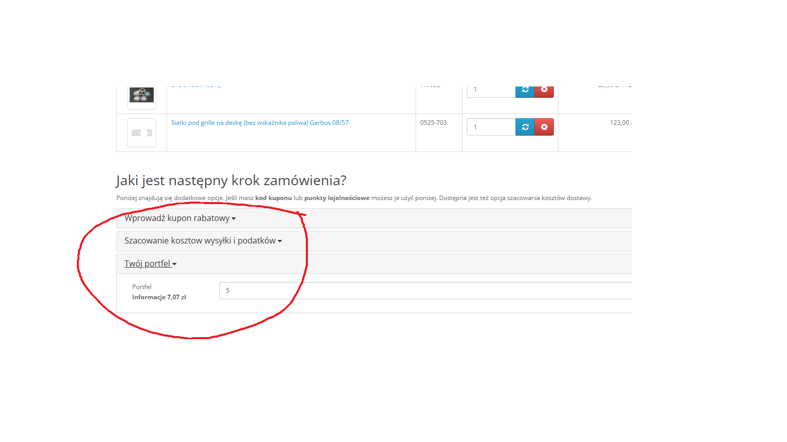 Widok PORTFELA w koszyku GARBUSY.PL